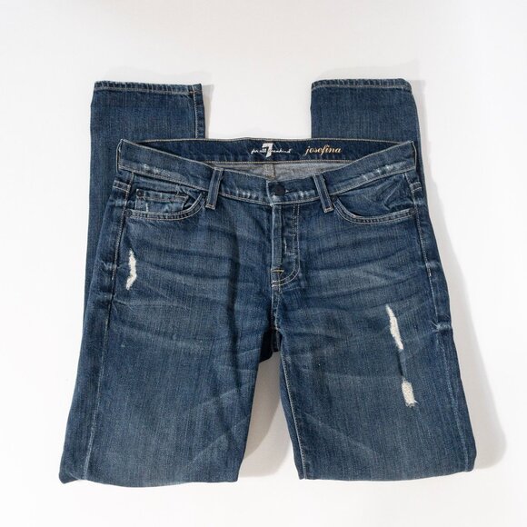 Bundle of Two 7 For All Mankind Skinny Jeans Blair + Josefina SZ 26 - Picture 2 of 15